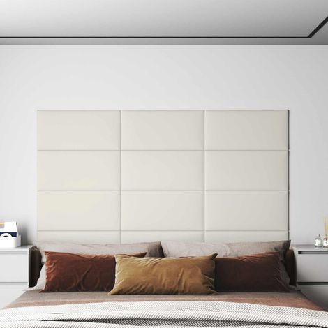 Wandkopfteilen 12 pcs Creme 60 x 30 cm Samt (1/5)