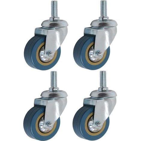Lot de 4 360° Roulettes pour Meubles 75mm M10 Roulette Charge Lourde Pivotante (1/5)