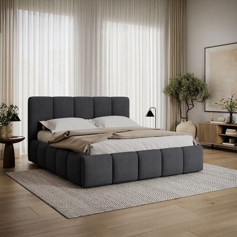 Cama canapé 160x200 con somier Klaus Gris Oscuro