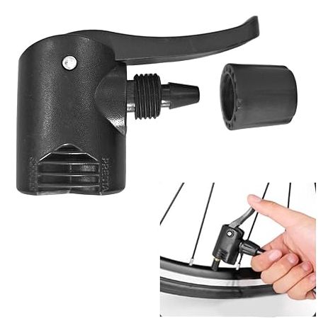 Universal Pump Head for Air Pumps, Foot Pumps and Bike Pumps - Dunlop Schrader Presta Valves - Double Head Replacement (1/5)