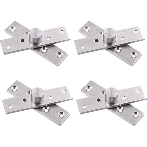 Charnières Pivot Porte à Rotation Cachée de 360 Degrés 4 PCS Pivot Hinge for Door Charnière de Porte Inférieure en Bois à Charnière en Acier Inoxydable épaissies pour Armoire Fenêtre Porte (1/5)