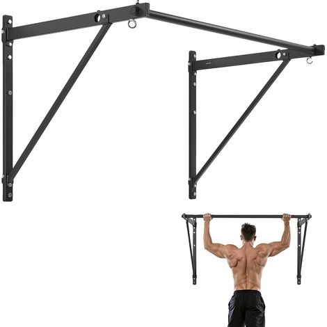Barra de dominadas Vevor, barra de dominadas de pared de 50 pulgadas de ancho, profundidad ajustable de 22" o 30" desde la pared, barras de entrenamiento de acero. (1/2)