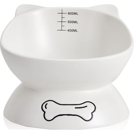 15cm Céramique Élevé Pet Bowl pour les aliments secs et humides, Grand bol d'animaux de compagnie inclinés (1/5)