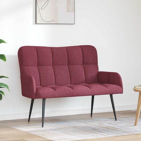 vidaXL Sofa 2 places Bordeaux 115 x 61 x 87 cm Tissu
