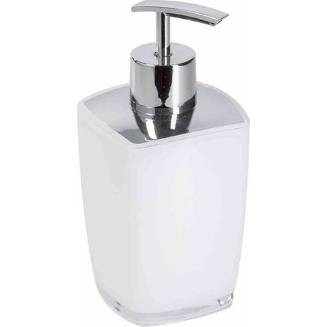 Dispenser Sapone Bagno Design Moderno Portasapone Liquido Bianco Leila