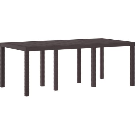 Gartentisch Braun 200 x 100 x 73 cm Poly-Rattan