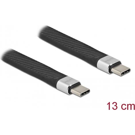 Delock Cable de cinta plana USB 3.2 Gen 2 FPC USB Type-Câ¢ a USB Type-Câ¢ 13 cm PD 5 A E-Marker