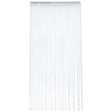 Rideau de porte occultant anti-mouches 100 x 200 cm – Moustiquaire pailletée en polyester – Décoration murale pour intérieur blanc (1/4)