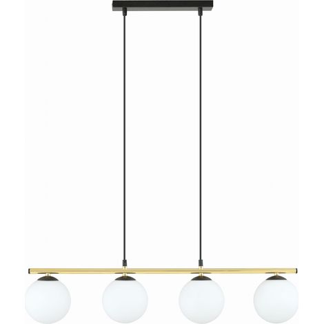 Lampadario Emibig Allora 4xE14 vetro bianco oro nero (1/5)