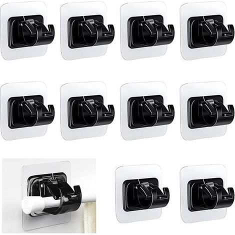10 Supports de Tringle à Rideau Autocollants sans Perçage Accroche Rideau Fixation Rideau sans Percage pour Rideaux de Cuisine (1/4)