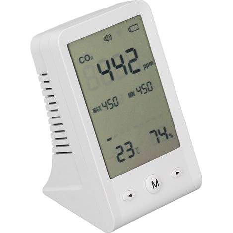 Détecteur CO2 capteur température humidité précis pour bureau compteur qualité air intérieur avec alarme sur pied (1/5)
