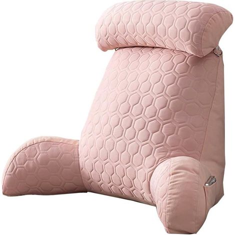 Coussin de lecture ergonomique - DOK - 75x58 cm - Rose - Accoudoir - Support lombaire - Cou amovible - Facile à nettoyer (1/5)