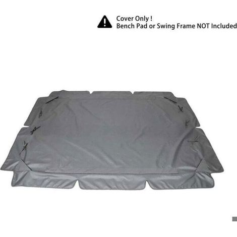 Toit rechange balancelle jardin 3 places – Tissu Oxford multicouche imperméable anti-UV, installation facile, gris, L (1/5)