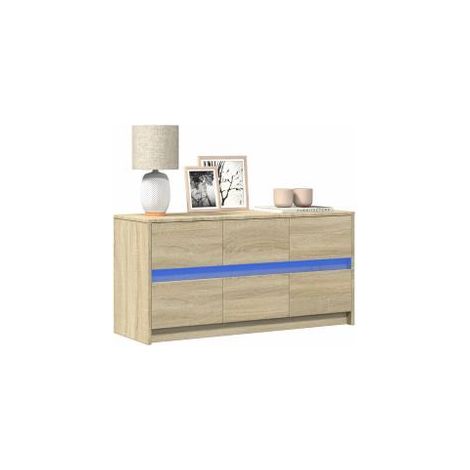 Meuble TV avec LED chêne sonoma 100x34x50 bois d'ingénierie (1/5)