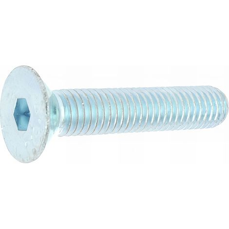 100 Vis métaux tête fraisée hexagonale creuse acier zingués blanc 10,9 DIN7991 - Diamètre 8,0 mm - Longueur 50 mm mm - Diamètre 8 mm