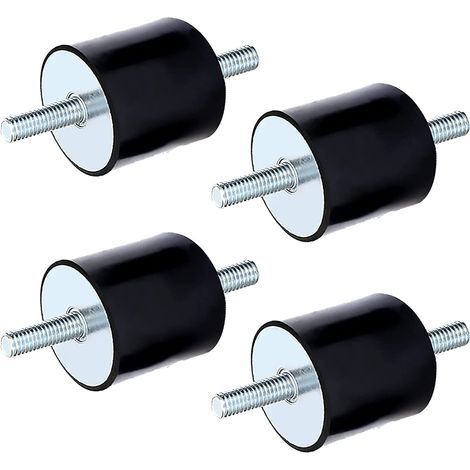 M8 - Coussinets en caoutchouc M8, isolateurs anti-vibrations, pour compresseurs d'air, moteurs diesel, pompes à eau (M8 x 23, 30 x 30), 4 pièces (1/5)