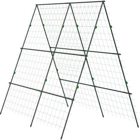 Rankgitter, Rankhilfe, Verstellbares Pflanzengitter, Spalier, Pflanzengerüst mit Netz, für Garten, Stahlrahmen, Grün, 180 x 100 x 180 cm