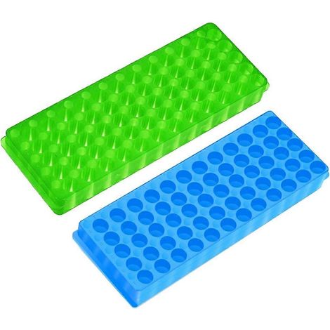 Ensemble de 4 supports pour tubes à centrifuger en plastique double face, 60 puits, supports pour tubes à centrifuger EP de 0,5 ml et 1,5 ml/2 ml (1/5)
