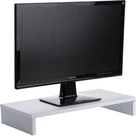 RHG Support Ordinateur Portable ou écran Support de moniteur en bois LED, support d'affichage pour ordinateur de bureau, blanc violacé (1/5)