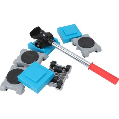 Kit de 8 roulettes pivotantes à 360° pour meubles lourds, facilitant leur déplacement.