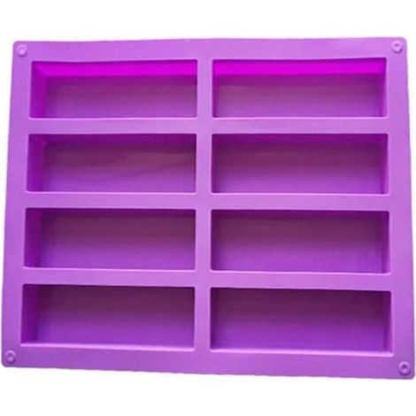 Moule Silicone Rectangulaire 8 Cavités Violet, pour Barres Chocolatées, Fondants et Tablettes, 26,6 x 21 x... (1/5)