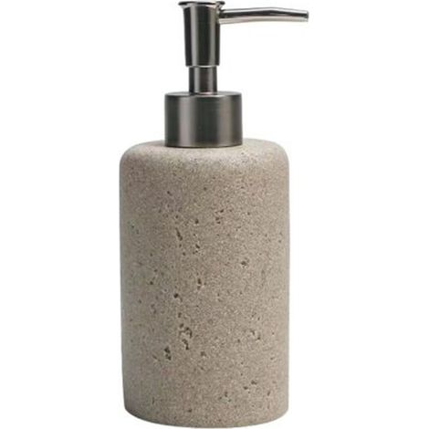 TRADE SHOP - Dispenser Porta Sapone Liquido Pietra Cemento Naturale Accessorio Arredo Da Bagno 87823 -
