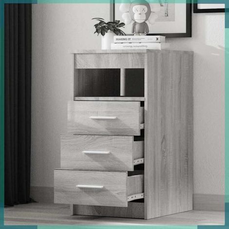 815094 Armoire à tiroirs Sonoma gris 40x50x76 cm Bois d'ingénierie (1/5)