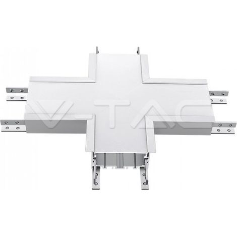 Conector LED lineal empotrable V-TAC de 16 W con chip Samsung en forma de X, plateado, blanco natural (1/3)