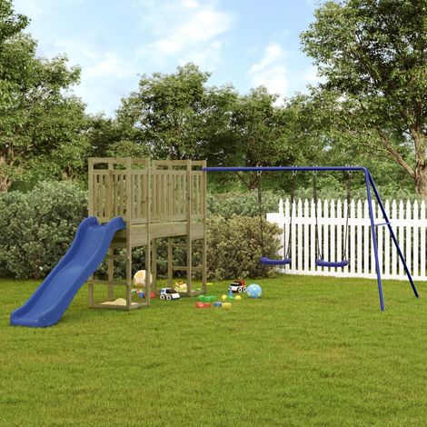 Aire de Jeux d'extérieur Maisonnette de jeu Maison enfant exterieur bois de pin imprégné 82462 (1/5)