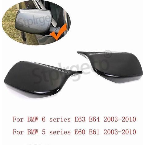 E60 Spiegelkappen im M-Stil für BMW 5er und 6er E61, E63 und E64 (2003–2010) – Hochglanzschwarz – 2 Stück