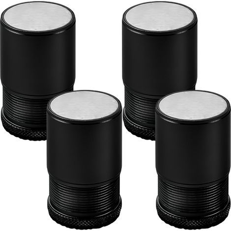 Noir, hauteur de 4.7cm 7.9cm, diamètre 40mm，Lot de 4 Rehausseur de Meubles Réglable Métal, Rehausseur Pieds de Lit, Pieds de meubles pour Chaise, Table, Canapé, Caisson, Armoire de salle de bain