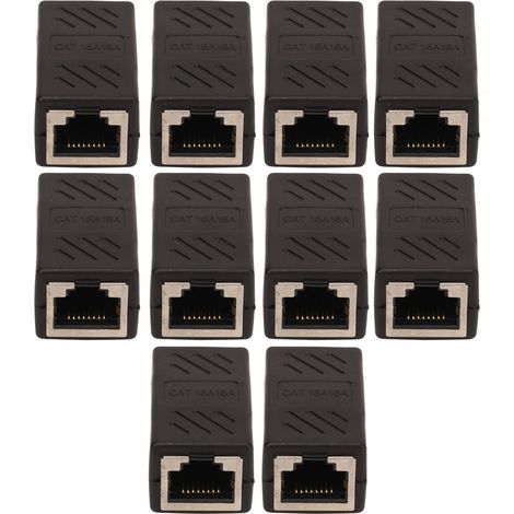 10 connecteurs RJ45 femelle-femelle haute vitesse Gigabit adaptateur rallonge câble réseau pour PC routeurs (1/5)