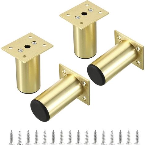 Pieds de meuble en alliage d'aluminium réglables – Hauteur 0 à 15 mm – Base 2 x 2,3 pouces – Pour canapés, armoires, bureaux, chaises (1/5)