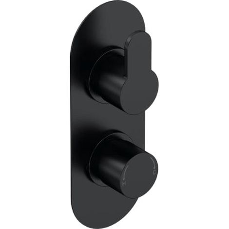 Nuie Arvan Thermostatic Concealed Shower Valve with Diverter Dual Handle - Matt Black (1/5)