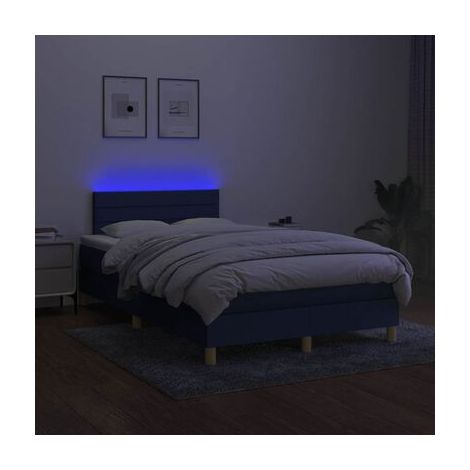 Sommier Snowco 120 × 190 cm, matelas et lampe LED bleue, tissu, tissu doux et respirant, éclairage led d’ambiance, pour chambre, confort quotidien, assemblage rapide (1/5)
