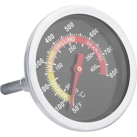Thermometre Barbecue - Acier Inoxydable - Plage 50 À 800 °F - Filetage M10 - Pour Grill Fosse Et Fumoir - 1 Pièce (1/4)
