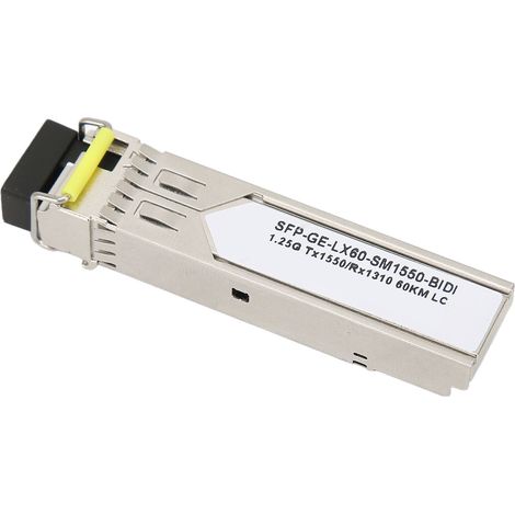 1,25-Gigabit-SFP-Modul, 1550 nm TX / 1310 nm RX, LC-Anschluss, 60 km Reichweite für Glasfasernetzwerkgeräte (1/5)