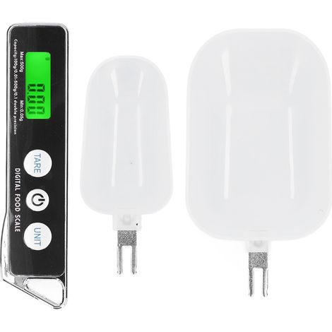Balance Cuisine Numérique Portable 500g/0.1g en Acier Inoxydable pour Farine, Thé et Épices - Noir (1/5)