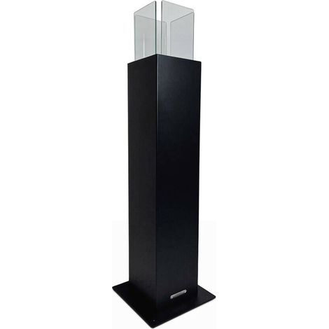 Dmora - Bioethanol-Kamin Dguazzin, Ökologischer Kamin, Rauchfreies Feuer, Heizung mit Ethanol, Made in Italy, 20x20 h110 cm, Schwarz