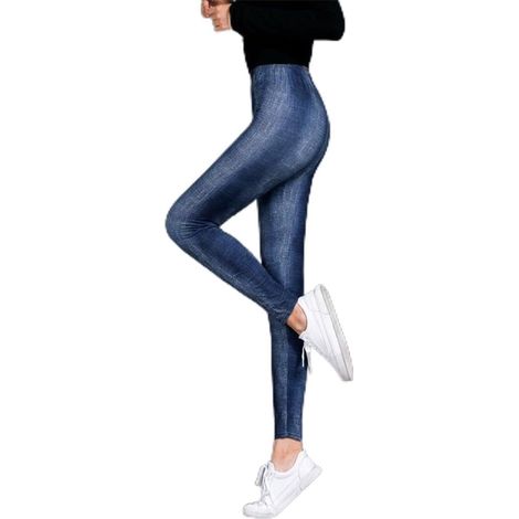1 legging faux jeans leggings à porter au quotidien pantalon crayon leggings extensibles pour yoga pour entraînement sans couture style crayon doux leggings 90 % polyester + 10 % élasthanne taille (cm (1/5)