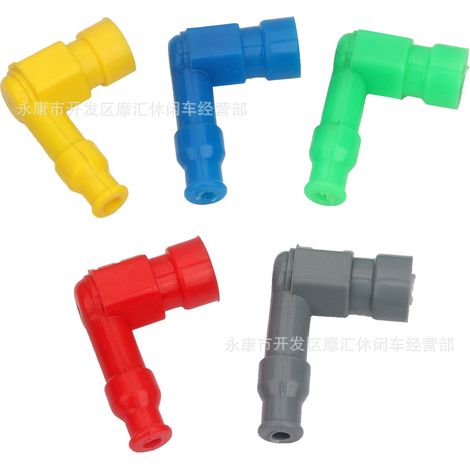 Accessoires pour mini-motos 2 temps 50-80 cm³ : pot d'échappement banane, silencieux, embout en fer rouge (1/5)