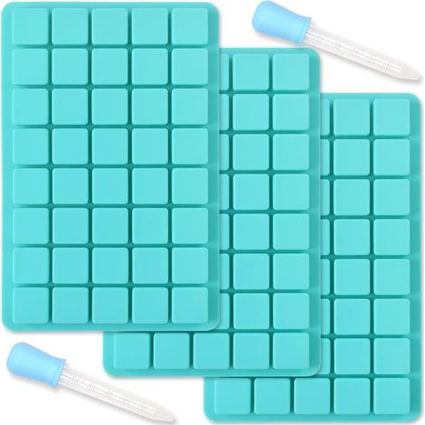 Lot de 3 Moules à glaçons, Silicone alimentaire, Cubes 3x3cm, Antiadhésif, Chocolat, Cuisine