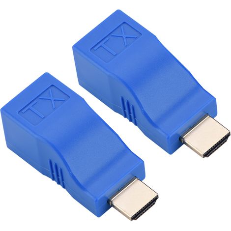 Adaptateur d'extension HDMI (1 paire) avec amplification du signal RJ45, émetteur-récepteur, portée de 30 mètres (1/5)