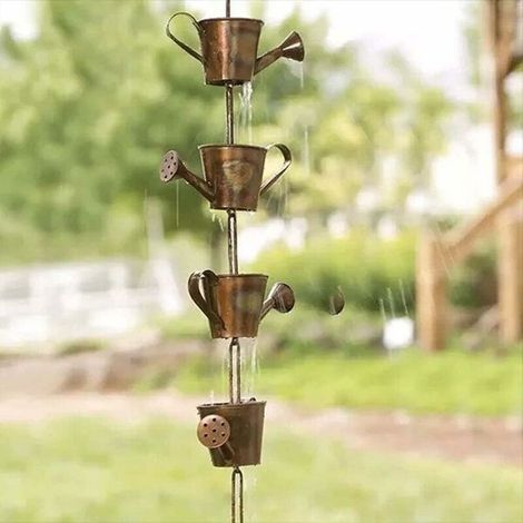 Chaîne Pluie Décorative 47 Pouces Gouttière – Cadeau Jardin Original Maman Adaptateur Inclus- (1/2)