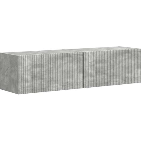 Maison Exclusive - Meuble TV mural 2 pcs Béton 60 x 31 x 29,5 cm Bois d'ingénierie