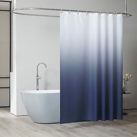 Rideau de douche 240 x 200 cm, avec 16 crochets, extra large, lesté, résistant à la moisissure, gris foncé, imperméable, grand rideau de bain, tissu polyester, anti-moisissure (1/4)