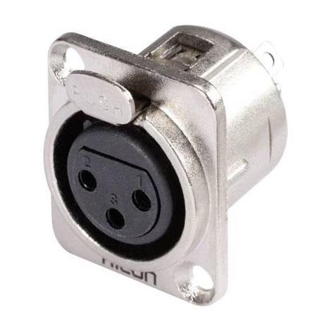 XLR embase femelle, contacts droits Hicon HI-X3DF Nombre de pôles: 3 argent, noir 1 pc(s) D14887 (1/2)