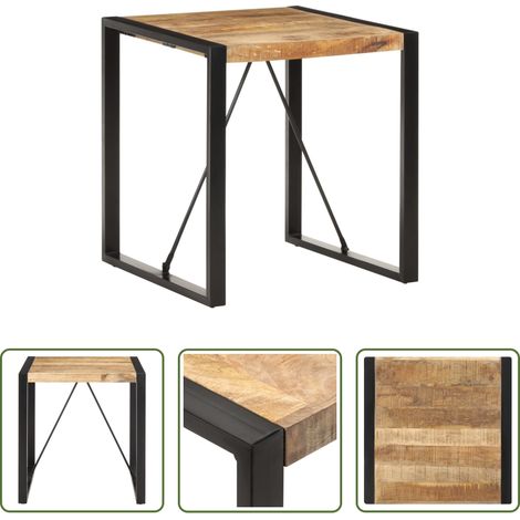 Bois de manguier brut - Table à manger 70x70x75 cm Bois de manguier massif brut (1/5)