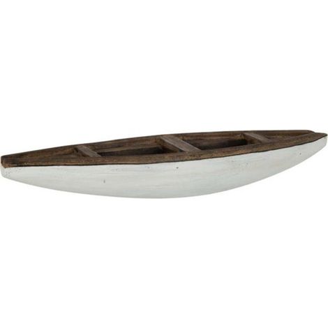 Barque Bateau Déco "Vacay" 37cm Marron & Blanc (1/2)