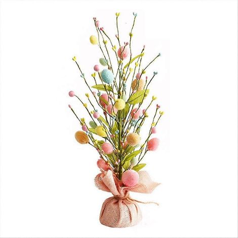 Ostereierbaum mit zarter und farbenfroher Dekoration (1/5)